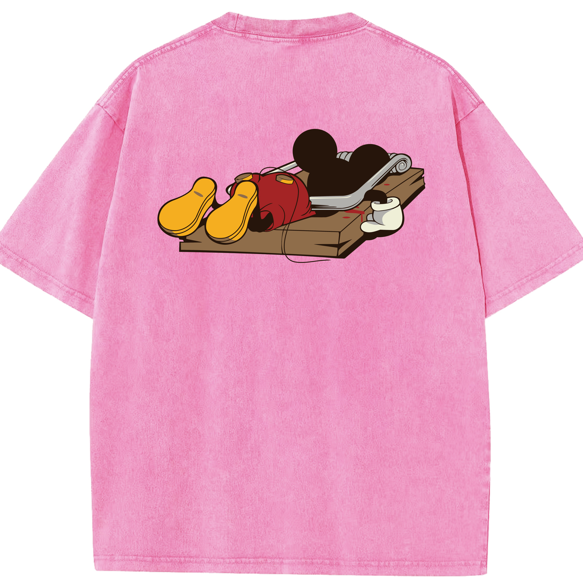 （画像用） ミッキーマウス Mickey Mouse 綿100% ヴィンテージ風 半袖Tシャツ（背面プリント）